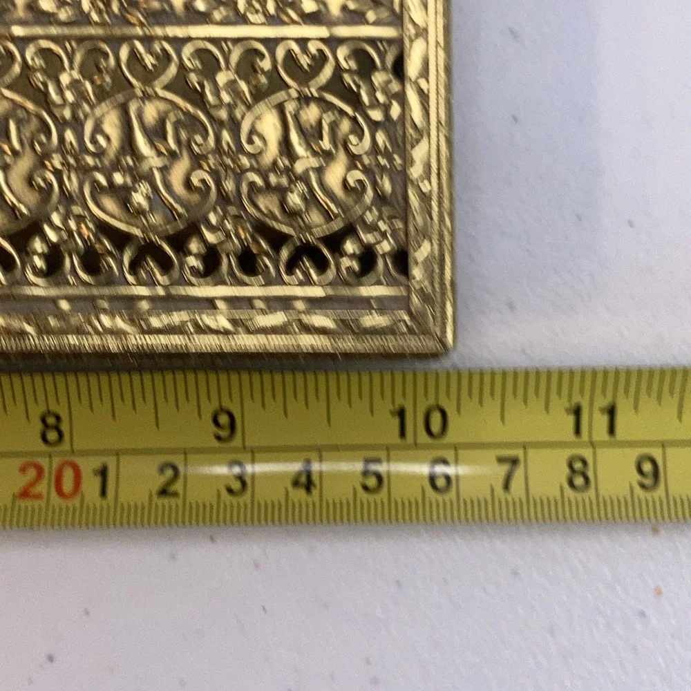 Vintage‎ MCM Gold Tone Brass Tissue Box Filigree Holder Ornate Hollywood Regency